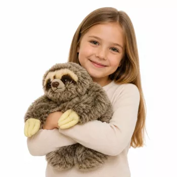 LEAN TOYS Realistisches Faultier Plüschtier mit Klett-Pfoten 34 cm