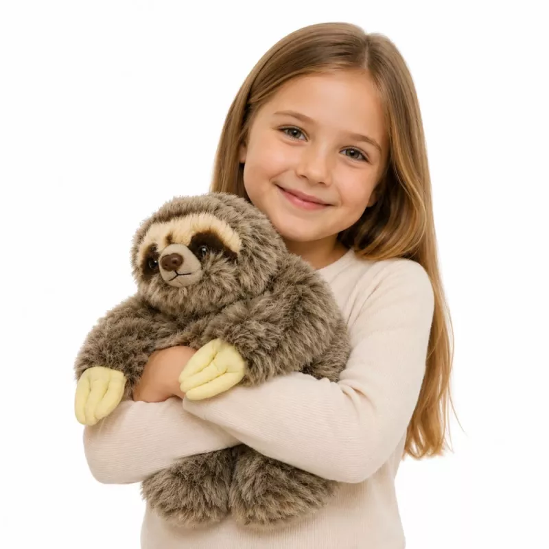 LEAN TOYS Realistisches Faultier Plüschtier mit Klett-Pfoten 34 cm