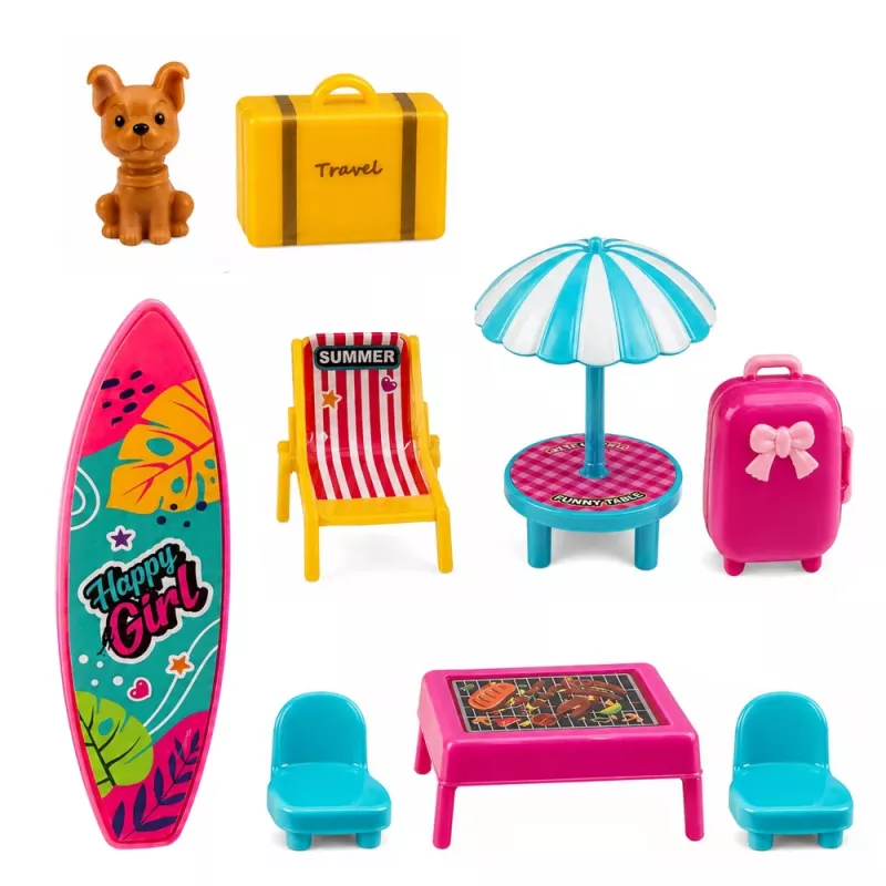 LEAN TOYS Meleks Golf-Set für Puppen mit Hund Golf-Set Urlaubs-Zubehör
