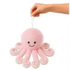 LEAN TOYS Plüsch-Oktopus mit Saugnapf, Pink, 16 cm