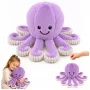 LEAN TOYS Plüsch-Oktopus Kuscheltier mit elastischen Tentakeln Lila 50 cm