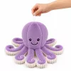 LEAN TOYS Plüsch-Oktopus Kuscheltier mit elastischen Tentakeln Lila 50 cm