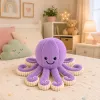 LEAN TOYS Plüsch-Oktopus Kuscheltier mit elastischen Tentakeln Lila 50 cm