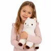 LEAN TOYS Plüsch-Alpaka-Lama weiches Fell Weiß 38 cm