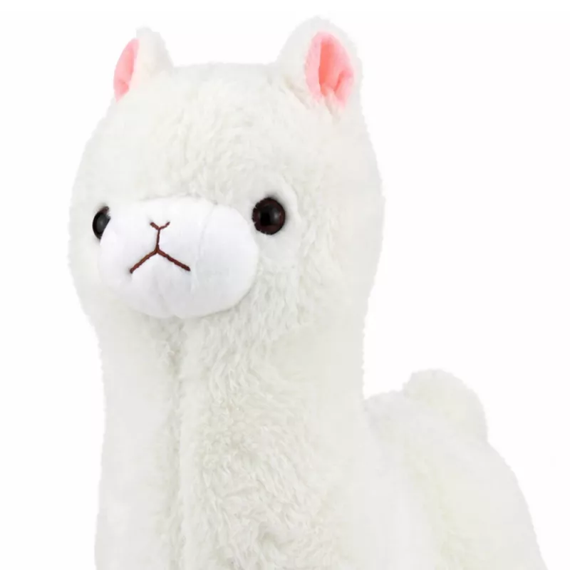 LEAN TOYS Plüsch-Alpaka-Lama weiches Fell Weiß 38 cm
