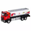 LEAN TOYS Tanklastwagen Metall Antrieb Lichter Geräusche Rot und Weiß 1:40