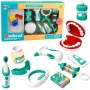 LEAN TOYS Kleines Zahnarzt-Set mit vibrierender Zahnbürste, Blau, 15 Teile