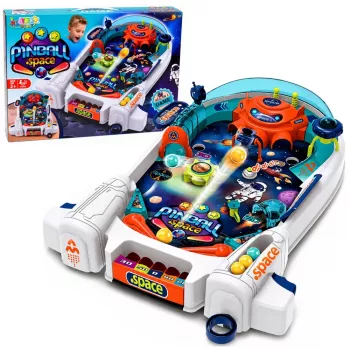 LEAN TOYS Arcade-Spiel Space Pinball Weltraum-Flipper Raketen-Hindernisse 8 Bälle