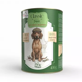 Syta Micha Nassfutter für Hunde mit Hirsch und Cranberry, getreidefrei, 400g Dose