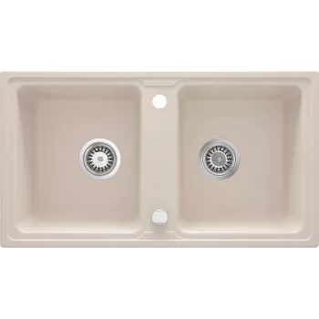 DEANTE ZQZ 5203 2-fach Spüle aus Granitverbundstoff, Schwarz