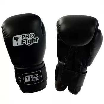 Profight Leder-Drachen-Boxhandschuhe Schwarz 12 oz