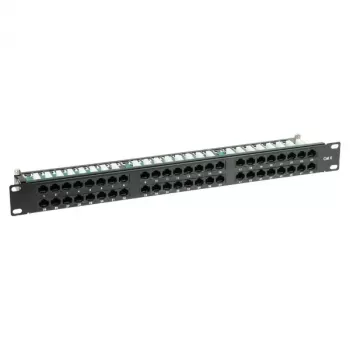 DELTA ENERGY SYSTEMS PP-48/RJ/6C 48-Port Cat6 UTP Patchpanel, 1U 19-Zoll Rackmontage, Schwarz
