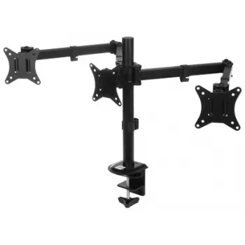 BRATECK LDT66-C034 Einzelmonitor-Tischhalterung mit Gasfederarm für 17-32 Zoll Bildschirme, 9kg, VESA 75/100, Klemme & Grommet, Schwarz