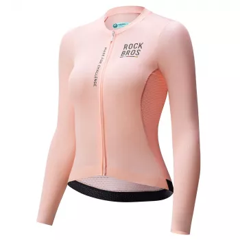 ROCKBROS ROAD TO SKY Damen Langarm-Radtrikot Pink Größe M