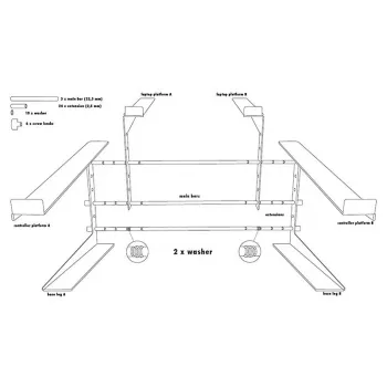 STAND4ME LT PRO Laptop-Ständer Controller Mixer - Klappbarer Stahl-DJ-Ständer mit Sekundärablage, höhenverstellbar 230-350mm, Schwarz