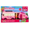 LEAN TOYS Reiseset Camper mit Anhänger Puppenmöbel Zubehör Rosa