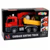 LEAN TOYS Truck Kran Müllsortierbehälter Lichter Sound Rot