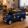 LEAN TOYS SWAT Spezialeinheit Polizeiauto 1:32 Maßstab mit Lichtern, Geräuschen und Rückzieher-Aktion - Marineblau
