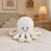 LEAN TOYS Plüsch-Oktopus mit elastischen Tentakeln, Weiß, 50 cm