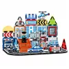 LEAN TOYS Magnetische Bausteine Polizei-Basis Fahrzeuge Polizist 44 Teile