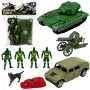 LEAN TOYS Militär-Set Soldaten Panzer Fahrzeug Gewehr 13 Teile