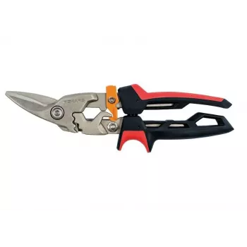 Fiskars PowerGear X Linkshänder-Blechschere für Blech, 20 mm Schnittleistung, PTFE-beschichtete Klingen, FiberComp-Griffe