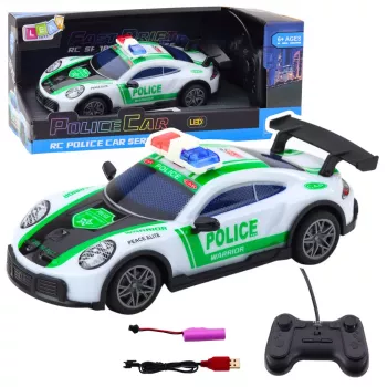LEAN TOYS RC Drift Polizei Sportwagen mit LED-Leuchten 1:22