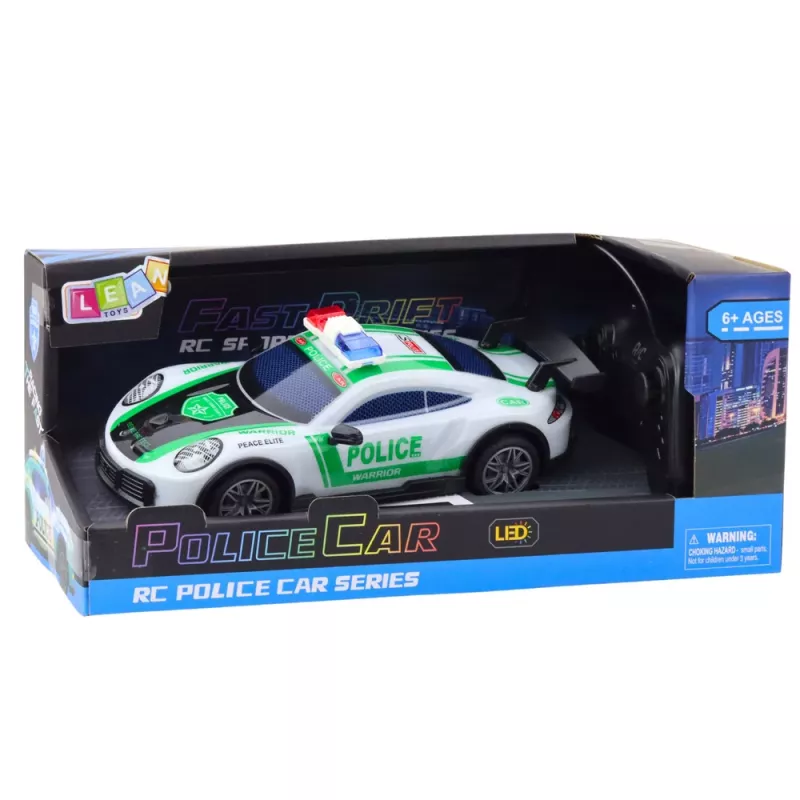LEAN TOYS RC Drift Polizei Sportwagen mit LED-Leuchten 1:22