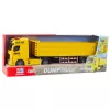 LEAN TOYS Transport-LKW mit hebebarem Anhänger, Licht und Sound, Gelb