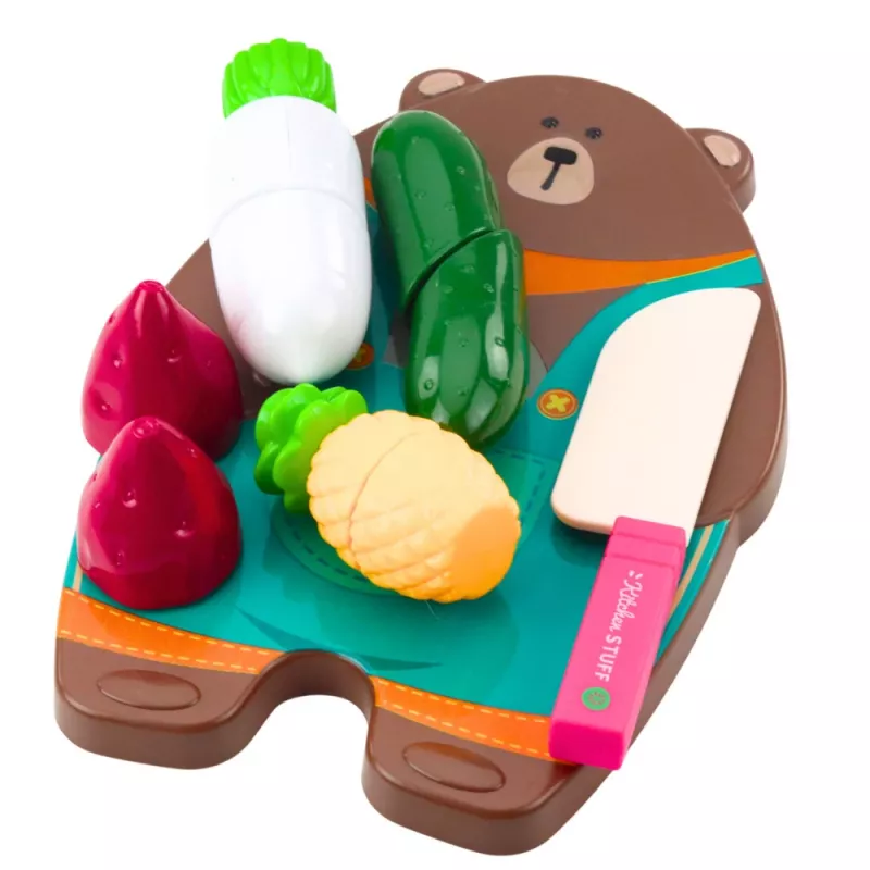 LEAN TOYS Gemüseschneide-Set mit Brett und Messer, pädagogisches Zubehör für Kinder