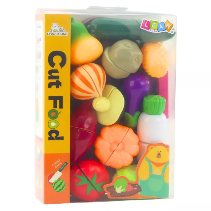 LEAN TOYS Gemüseschneide-Set mit Brett und Messer, pädagogisches Zubehör für Kinder