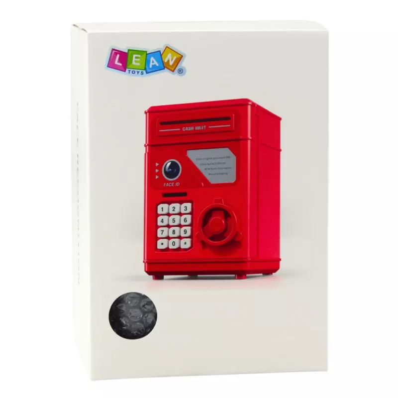 LEAN TOYS Elektronischer Safe ATM-Sparschwein mit PIN für Kinder, Grau