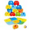 LEAN TOYS Elefantenturm Geschicklichkeitsspiel Balancierende Elefanten mit farbigen Karten 46 Teile