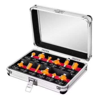 NEO TOOLS 12-teiliger Hartmetall-Fräsersatz, 8 mm Schaft, Holzkiste