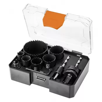 NEO TOOLS Bi-Metall Lochsäge-Set Co8% (19, 25, 30, 35, 40, 68 mm), 9-teilig