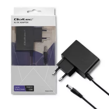 Qoltec 15W Plug-in AC/DC-Netzteil 7,5V 2A mit 5,5x2,1mm Hohlstecker