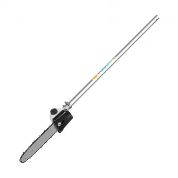 REBEL RB-5008 Kettensäge-Aufsatz für Motorsense, 25 cm Schiene, 3/8 Zoll Teilung, 1,3 mm Stärke, 44 Treibglieder, automatische Schmierung, 150 ml Öltank, passt auf 26 mm 9-Keilwellen-Antrieb