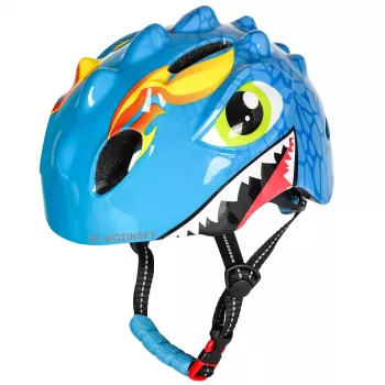 Wozinsky Kinder-Fahrradhelm, Drachenmotiv, Leichtgewicht, 50-54 cm, Blau