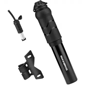 ROCKBROS 810PCS-HP Mini-Fahrrad-Handpumpe mit flexiblem Schlauch für Presta- und Schrader-Ventile - Schwarz