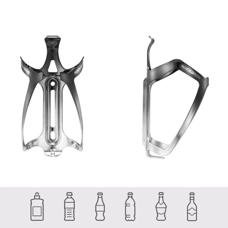ROCKBROS RKL02 Aluminiumlegierungs-Fahrradflaschenhalter - Schwarz/Silber