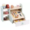 PROMIS Holz-Registrierkasse für Kinder – Rollenspiel-Ladenkasse mit Spielgeld, Scanner & Kreditkarte
