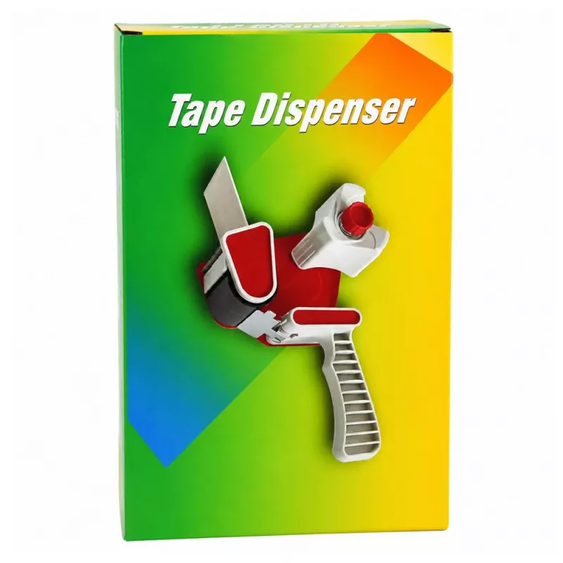 LEAN Manueller Packband-Abroller mit Spanner, Breite 50 mm, Rot und Schwarz