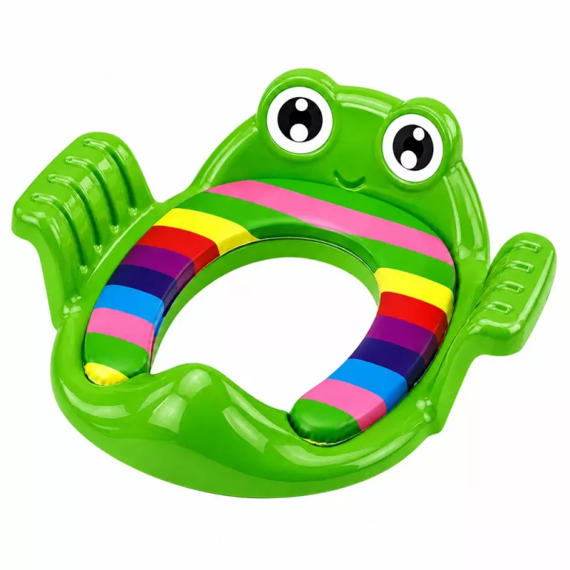 LEAN TOYS Toiletensitzbezug für Kinder, weicher Sitz mit Griffen, Grün