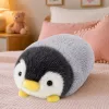 LEAN TOYS Plüschpinguin weiches Plüschtier Weiß und Grau 16 cm