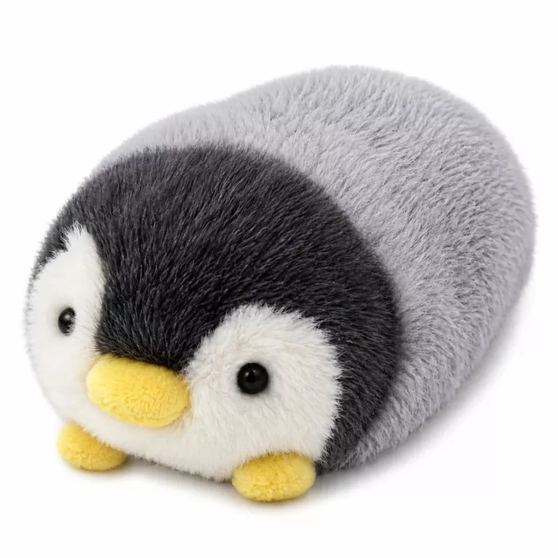 LEAN TOYS Plüschpinguin weiches Plüschtier Weiß und Grau 16 cm
