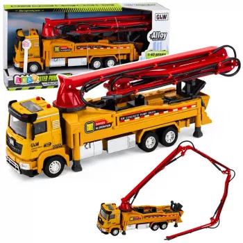 LEAN TOYS Betonpumpen-LKW RC-Spielzeug mit Lichtern, Geräuschen, Wasserspray, Maßstab 1:40