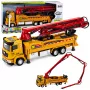LEAN TOYS Betonpumpen-LKW RC-Spielzeug mit Lichtern, Geräuschen, Wasserspray, Maßstab 1:40