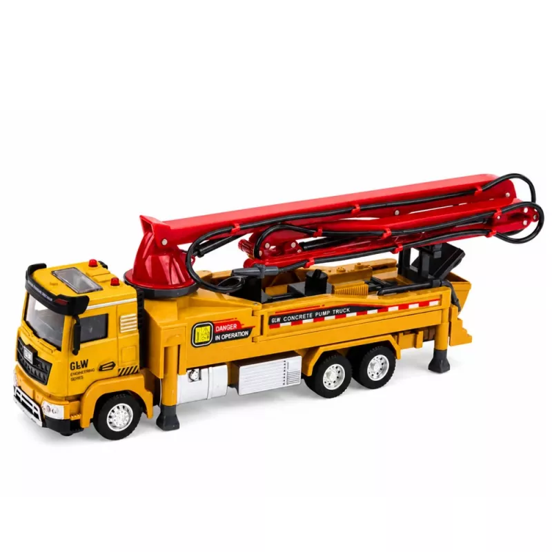 LEAN TOYS Betonpumpen-LKW RC-Spielzeug mit Lichtern, Geräuschen, Wasserspray, Maßstab 1:40
