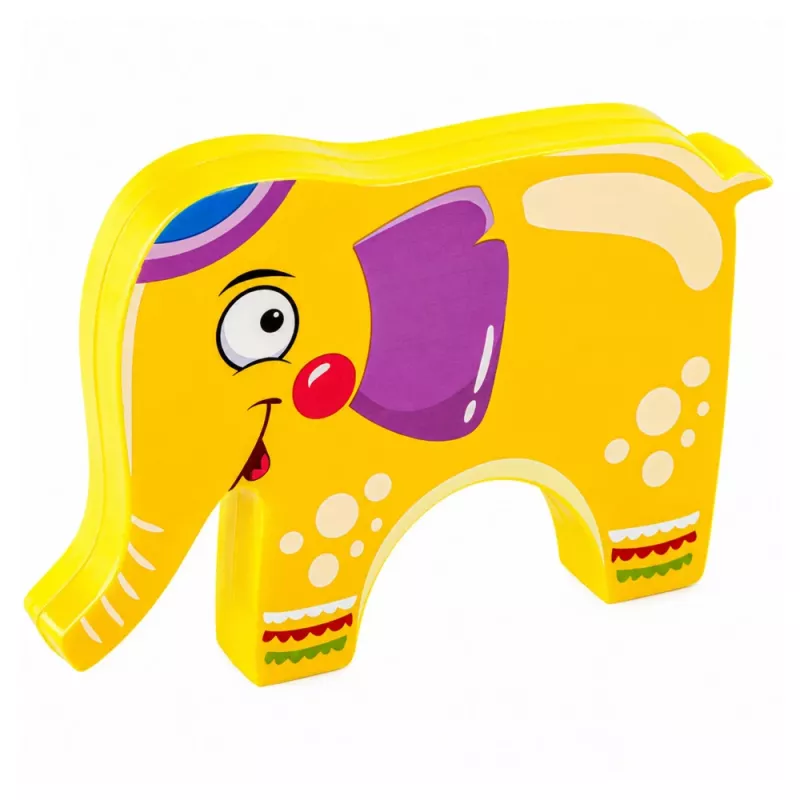 LEAN TOYS Geschicklichkeitsspiel Balancierender Elefant Turm aus Blöcken bauen Elefant 61 Teile