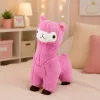 LEAN TOYS Plüsch-Alpaka-Lama Kuscheltier Stofftier weiches Fell Pink 38 cm